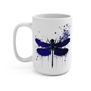 Abstract Blue Dragonfly Mug 15oz