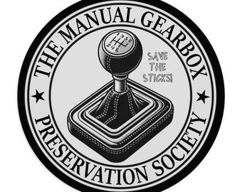 Manual Gearbox Preservation Society Mouse Pad | Save the Sticks round car-shift design
