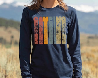 Camping Shirt, Camping Grunge Long Sleeve Tee, RV Shirt, Camper Shirt