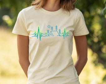 Camp Shirt, Camping Heartbeat T-Shirt, Camping Gift, Best Camping Gift, Outdoorsy Shirt, Mom Gift