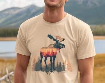 Bolany Men's Hunting Moose 3D Printed T-Shirt - Camo Short Sleeve Tee, Quick-Dry Polyester Blend - View #11