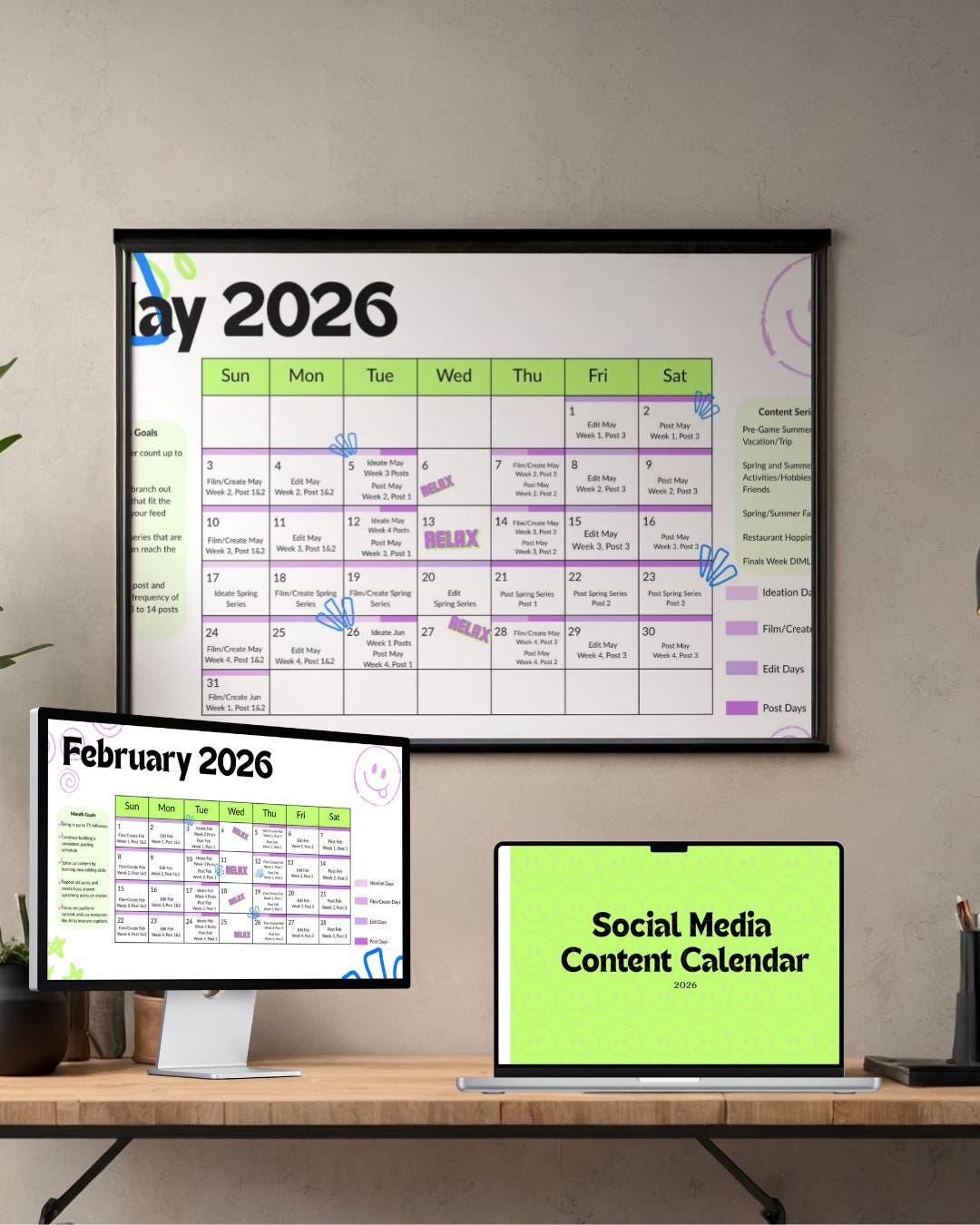 2026 Social Media Content Calendar - Etsy