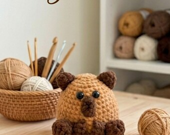 Crochet Mochi Cappybara Pattern, Velvet Amigurumi Plush PDF (Digital Download)