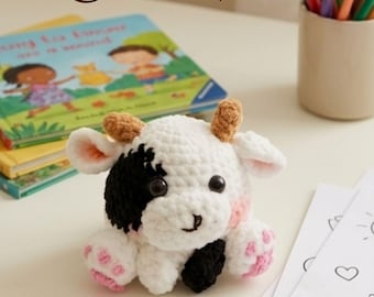 Crochet Mochi Cow Pattern, Velvet Amigurumi Plush PDF (Digital Download)