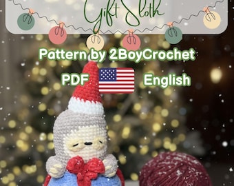 Christmas Sloth Amigurumi Crochet Pattern: No-Sew Gift (PDF Pattern)
