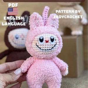 Crochet Pattern Labubu,PDF crochet monter labubu