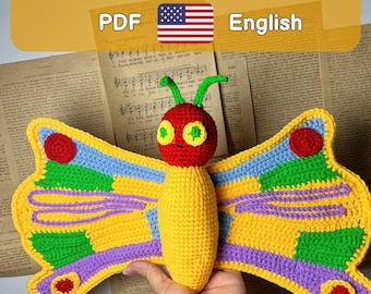 Hungry Caterpillar Inspired Butterfly Crochet Pattern: No-Sew Amigurumi (PDF Download)