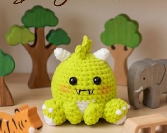 Crochet Mochi Dragon Pattern, Velvet Amigurumi Plush PDF (Digital Download)