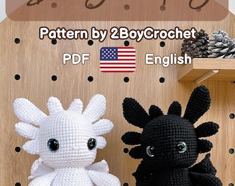 Night And Light Dragon Crochet Pattern PDF - Dragon Amigurumi (Digital Download)