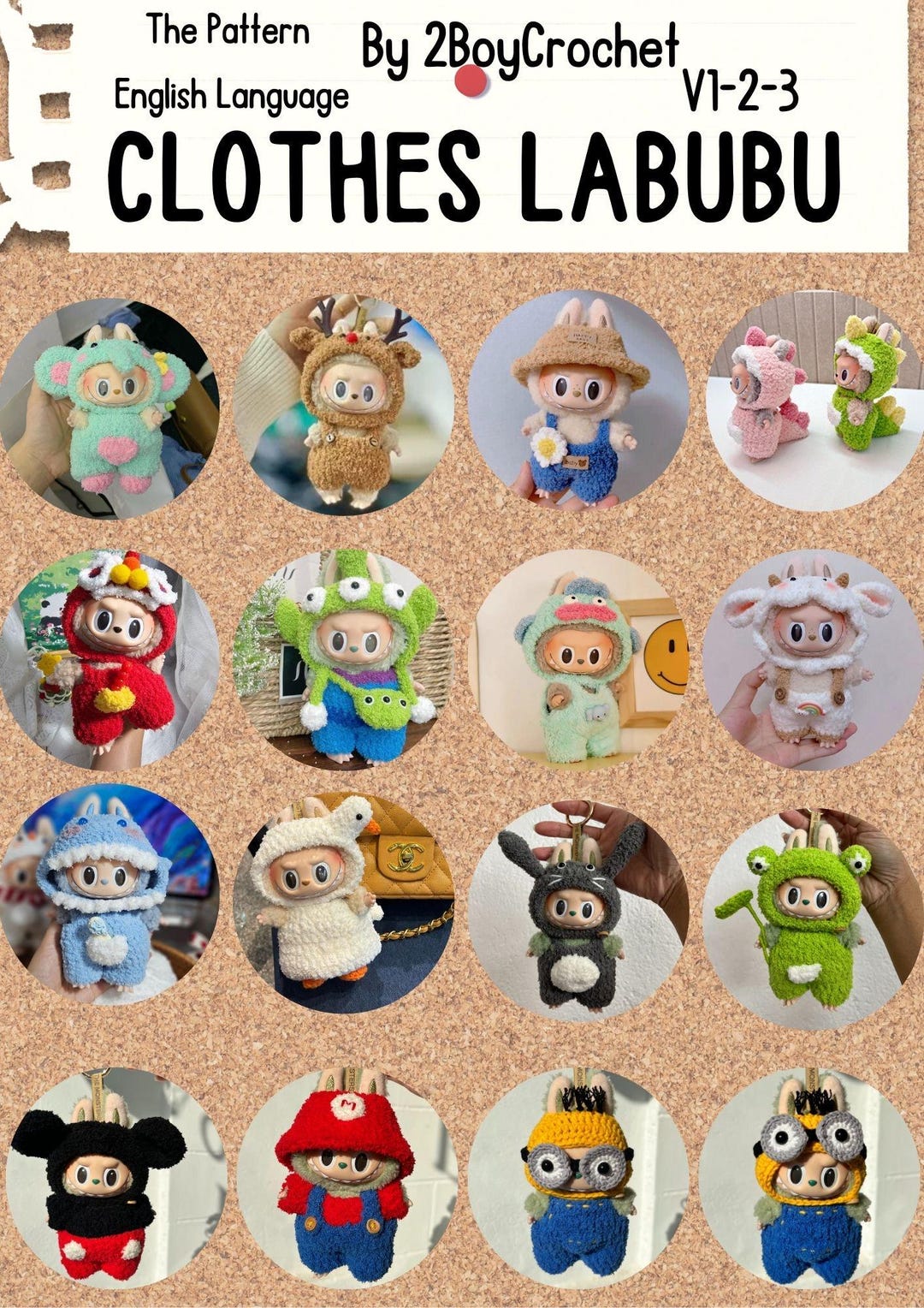 Labubu Outfit V1 2 3 15 Outfit In 1 Pattern Labubu Clothes Pdf Crochet Il 8t97