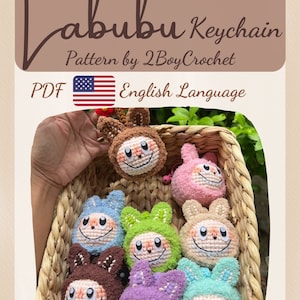 Pattern Labubu Keychain,PDF Crochet Labubu Keychain