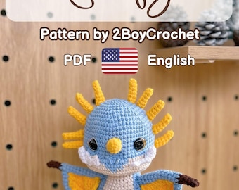 Crochet Storm Dragon Pattern: Amigurumi PDF (Digital Download)