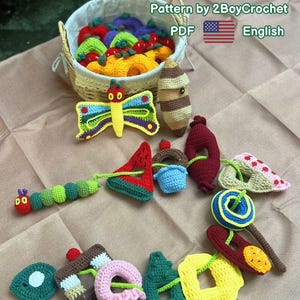 Virkmönster för den väldigt hungriga larven: Low Sew Amigurumi matspel (digital nedladdning)