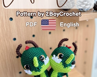Twin Dragon Crochet Pattern: Amigurumi PDF (No-Sew)
