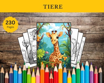 230 animal coloring pages | Coloring templates and coloring pages for instant download | Animal coloring book | Coloring pages for children | Digital download