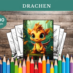 200 dragon coloring pages | Dragon coloring book for children | Dragon coloring page | Dragon coloring pages | Digital download
