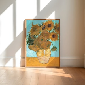 ゴッホの花瓶と12本のひまわり ヴィンテージ展示アートプリント