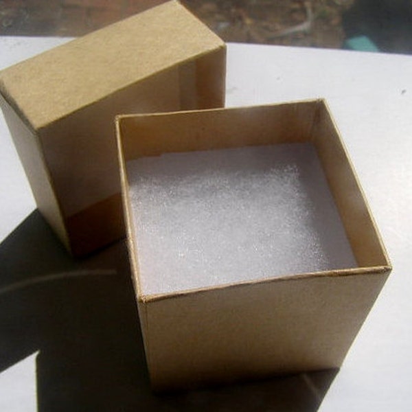 50 pc Kraft kleur Deep katoen gevuld sieraden cadeau verpakte 2 X 2 X 2 Inch formaat