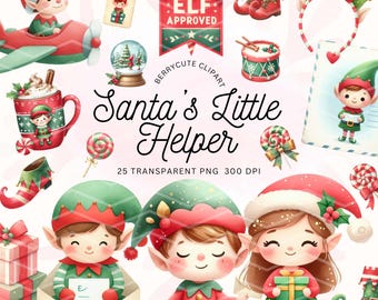 Cute Santa's Helpers Clipart Pack, Christmas Elf Clipart, Elf Shoes Clipart, Cute Christmas Elves, Elf Plane Png, Christmas Clipart