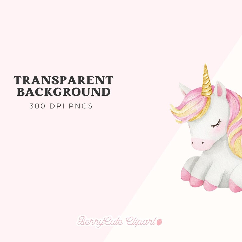Princess Unicorn Clipart Pack, Pink Princess Clipart, Cute Unicorn ...