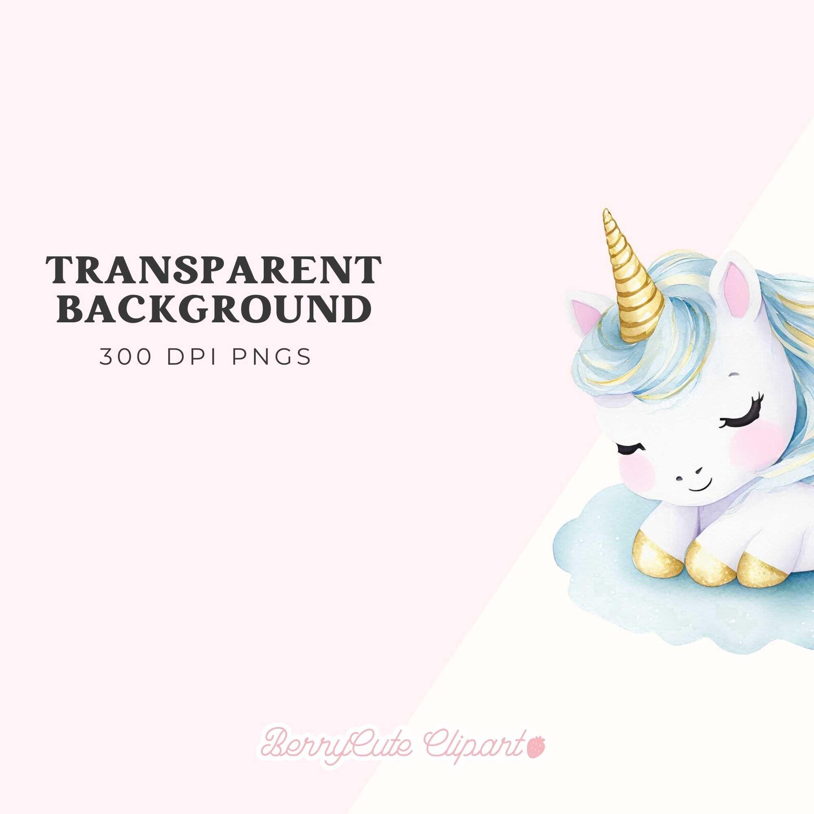 Princess Unicorn Clipart Pack, Blue Princess Clipart, Cute Unicorn ...