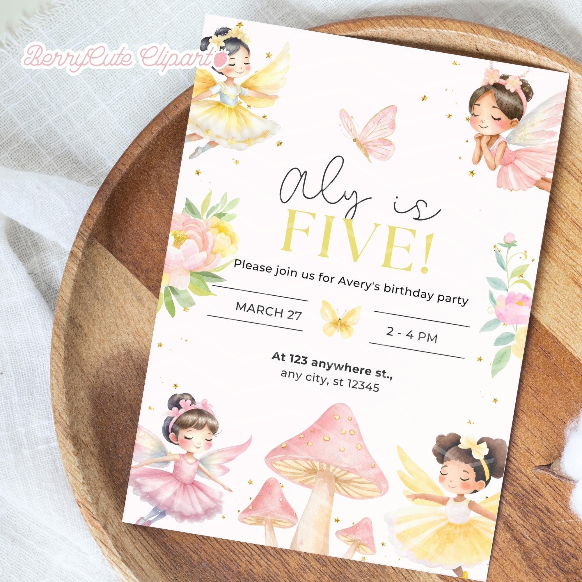 Pastel Fairy Garden Clipart, Watercolor Fairy Clipart, Pink Fairy PNG ...