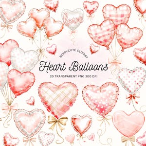 Herz Ballons Clipart-Pack, rotes Herz Ballons Png, süße Liebe Ballons Grafiken, Herz Clipart, Valentinstag lädt Png ein, Valentinstag Clipart