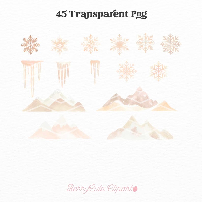 Winter Wonderland Clipart Bundle, Neutral Christmas Clipart, Boho Christmas Clipart, Cozy Winter Clipart, Arctic Animal Clipart