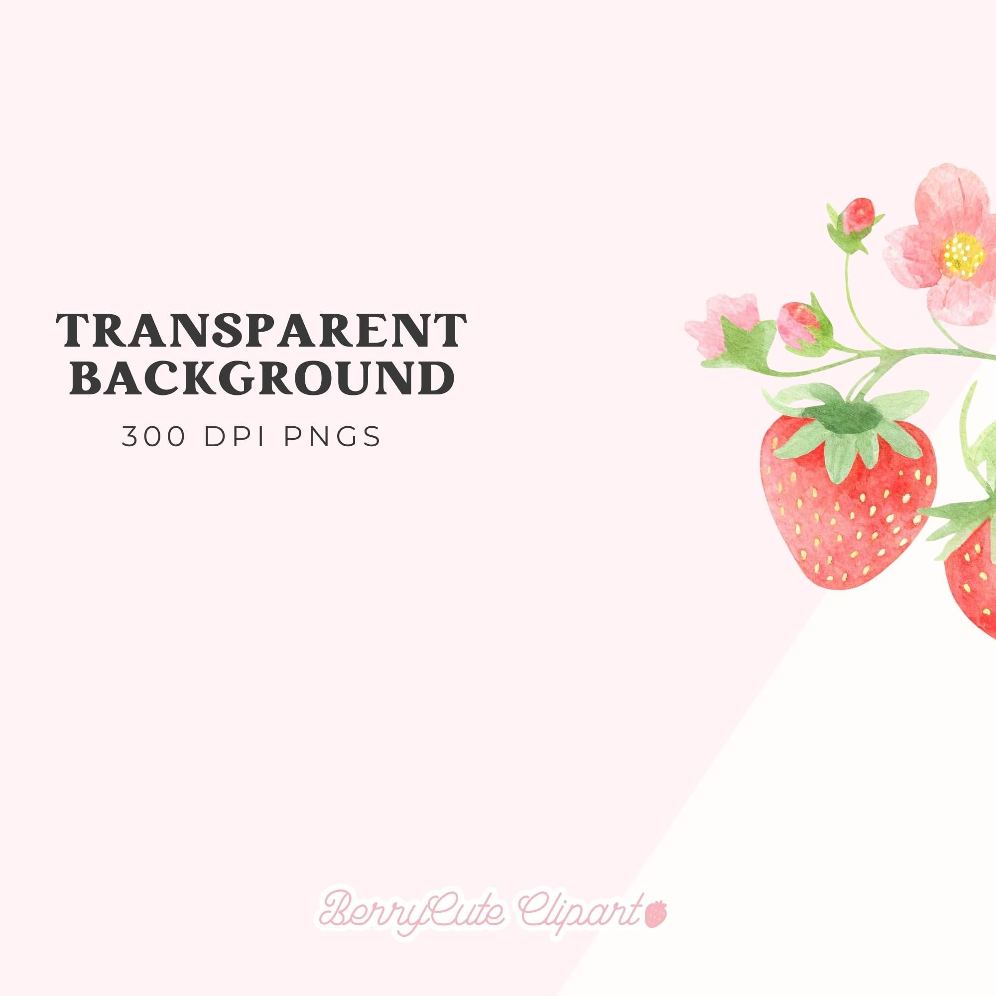 Strawberry Clipart Pack, Berry First Birthday Clipart, Watercolor ...