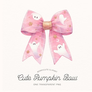 Cute Ghost Coquette Clipart, Halloween Coquette PNG, Ghost Bow Clipart, Cute Ghost, Spooky PNG, Cute Halloween Clipart, Girly Halloween
