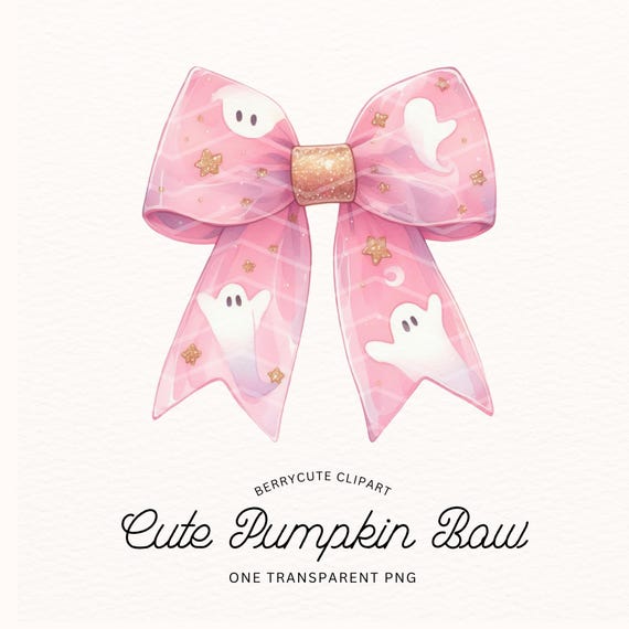 Cute Ghost Coquette Clipart, Halloween Coquette PNG, Ghost Bow Clipart, Cute Ghost, Spooky PNG, Cute Halloween Clipart, Girly Halloween