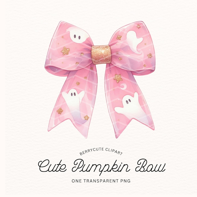 Cute Ghost Coquette Clipart, Halloween Coquette PNG, Ghost Bow Clipart, Cute Ghost, Spooky PNG, Cute Halloween Clipart, Girly Halloween
