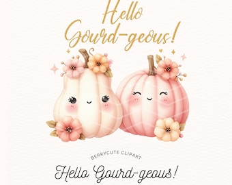 Cute Pumpkin Clipart, Kawaii Pumpkin PNG, Autumn Sublimation, Autumn Clipart, Pumpkin Harvest Clipart, Watercolor Pumpkin, Pink Pumpkin PNG
