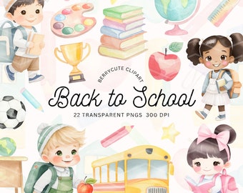 Back to School Clipart Pack, Classroom Clipart, Teacher Appreciation Clipart, Classroom Illustrations, Preschool Clipart