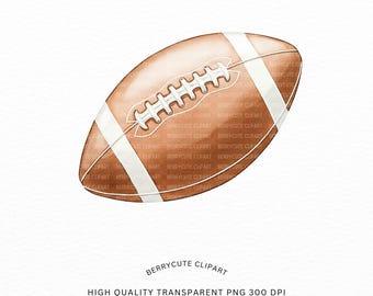 Clipart de Futebol Americano: Clipart Esportivo, Aquarela, Futebol PNG (Download Digital, Sublimação), Uso Comercial