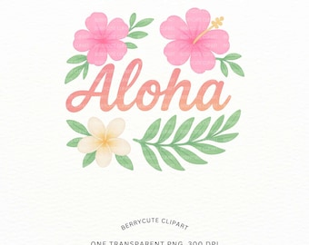 Aloha clipart, tropische clipart, Hawaii sublimatie, Luau clipart, zomer clipart, aquarel Hawaii clipart, tropische uitnodiging png