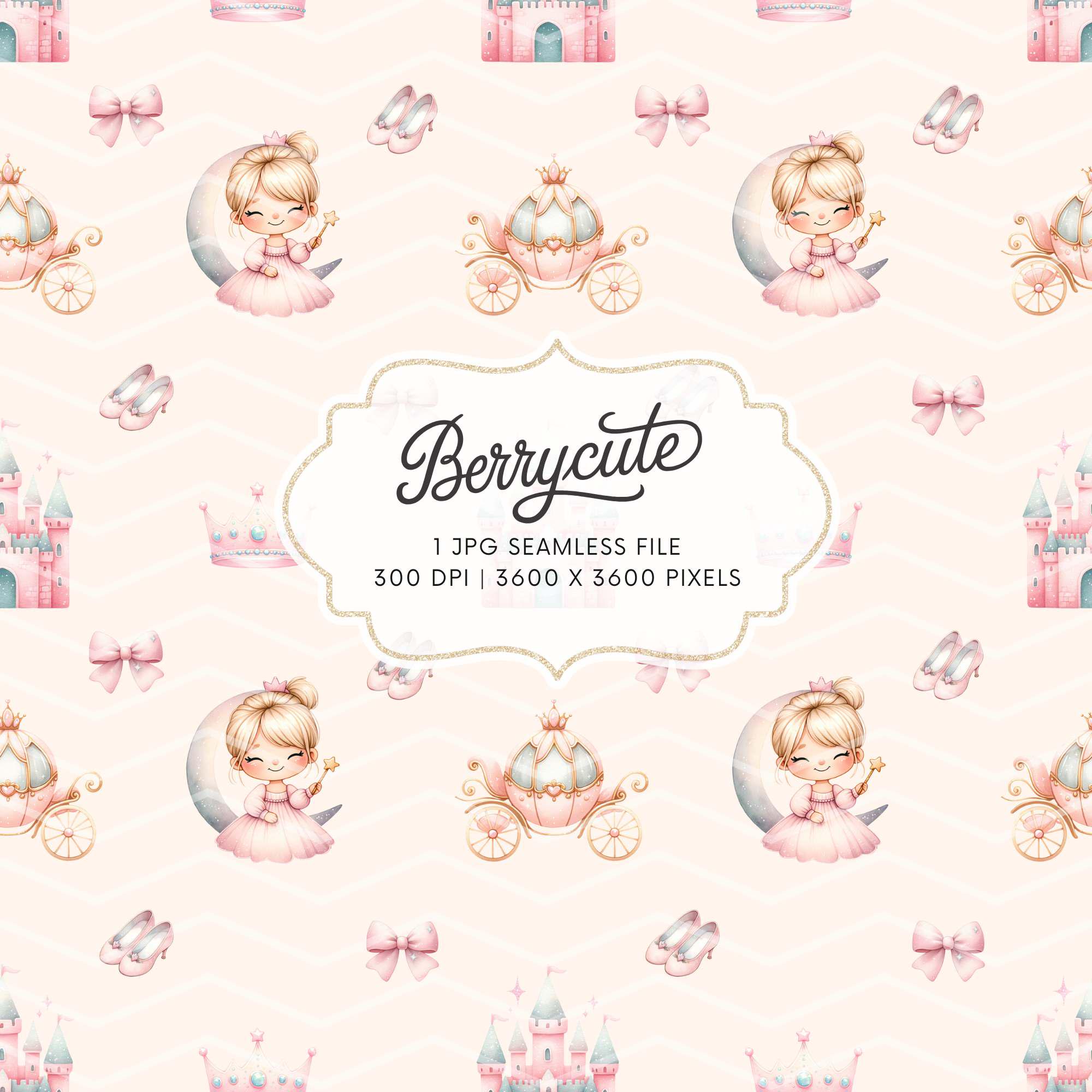Princess Decorative Pattern Cute Princess Seamless Pattern, Princess Fabric Design, Fairytale ...