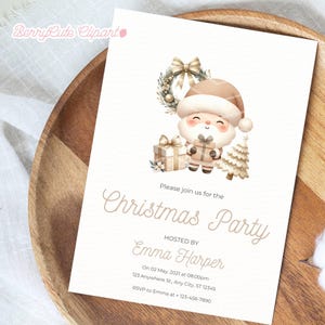 Watercolor Neutral Christmas Clipart, Boho Christmas Clipart, Watercolor Christmas Wreath, Neutral Tones, Hygge Clipart, Neutral Clipart