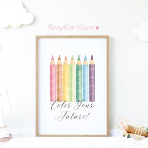Crayon Clipart, Watercolor Pencil Clipart, Teacher Appreciation Week Clipart, Back to School Clipart, Teacher Clipart, Classroom Clipart