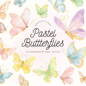 Pastelvlinder clipartpakket, roze gouden vlinder clipart, vlinder illustratie, vlinder png, pastel motten, glitter vlinders clipart