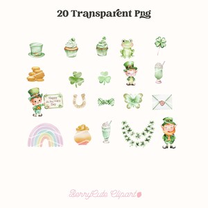 St. Patrick's Day Clipart Pack, Cute Irish PNG, Adorable Shamrock Illustrations, St Paddy Png, Spring Clipart, Cute Leprechaun Clipart