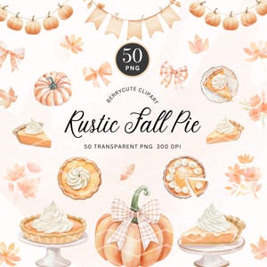 Zestaw jesiennych clipartów z ciastami, clipart z dyniami, słodkie jesienne grafiki, dyniowe urodziny, dyniowe kokardy png, jesienne zaproszenia clipart, jesienny baby shower