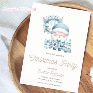 Blue Christmas Clipart Pack, Winter Wonderland Clipart, Blue Christmas Tree, Santa Clipart, Snowman PNG, Blue Christmas Png, Hygge Clipart