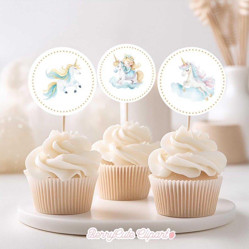 Princess Unicorn Clipart Pack, Blue Princess Clipart, Cute Unicorn ...