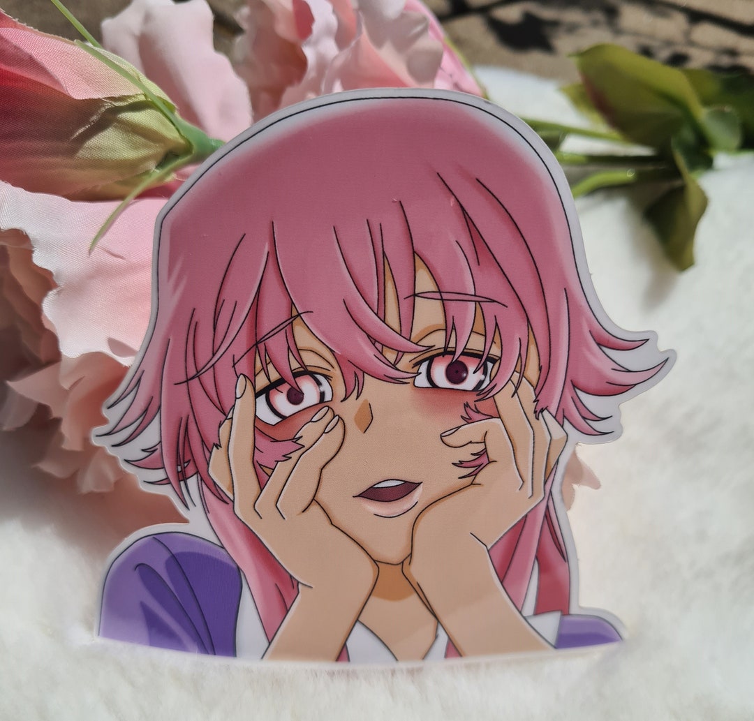Yandere Anime Girl Car Sticker // Yuno Gasai Car Peeker Sticker - Etsy ...