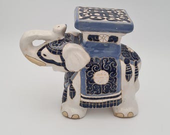 Elephant Plant Stand Side Table – Vintage Boho Decor