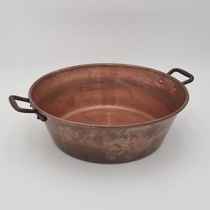 Copper jam pan - large pan - vintage kitchen decoration