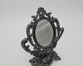 Dressing table mirror - baroque mirror on stand - vintage Louis XV style mirror