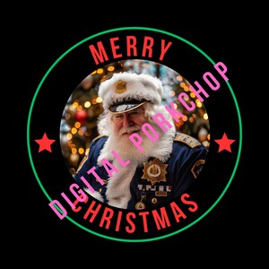 Digitale download brandweerman verkleed als kerstman kerst-png met transparante achtergrond