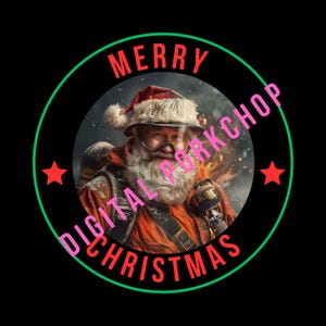 Digitale download brandweerman verkleed als kerstman kerst-png met transparante achtergrond